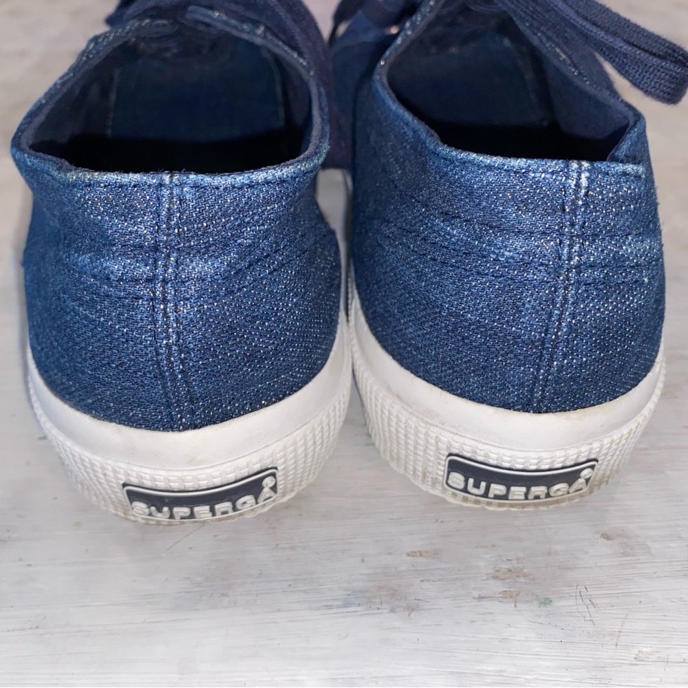 Superga S00C1X0 Blue Low Top Lace Up Sneaker Shoes | size 6.5 - Picture 7 of 9